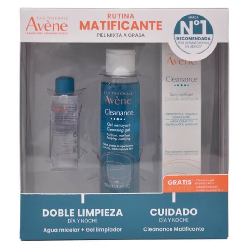 AVENE / KIT CLEANANCE MATIFICANTE + GEL 100ML + MICELAR 25ML